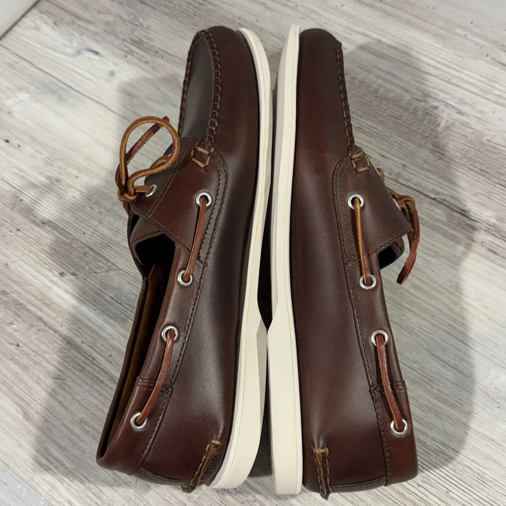 J Crew‎ Leather Boat shoes brown mens size 11 1/2